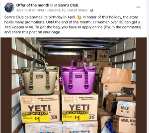 Sam's Club Fake Yeti bag giveaway